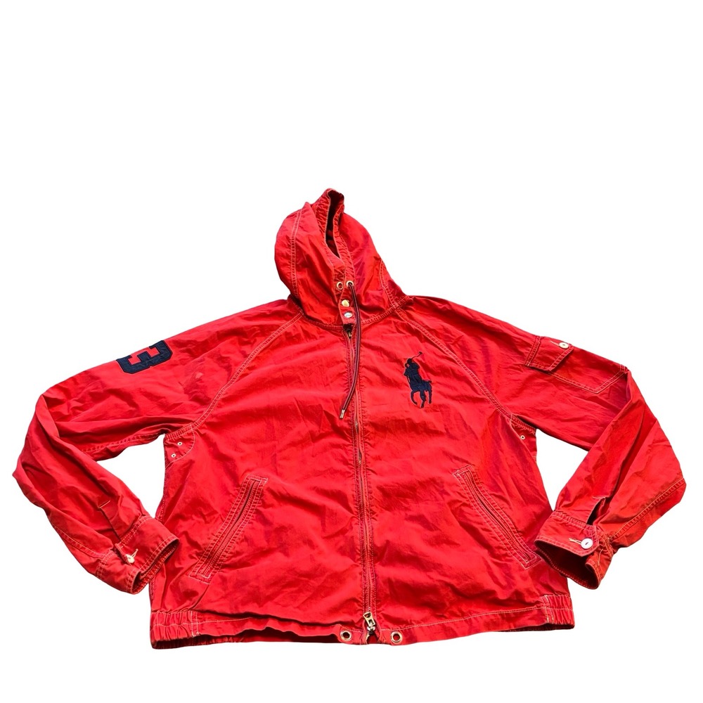 Polo Ralph Lauren Mens Red Big Pony Hooded Yacht Jacket‎ Medium